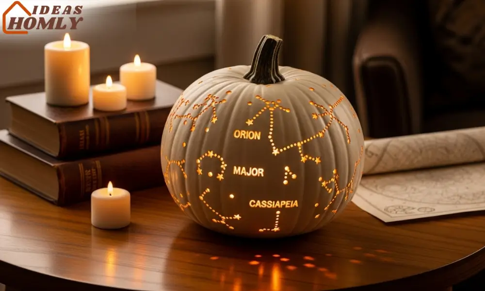 Constellation Globe Pumpkin with Star Map Glow