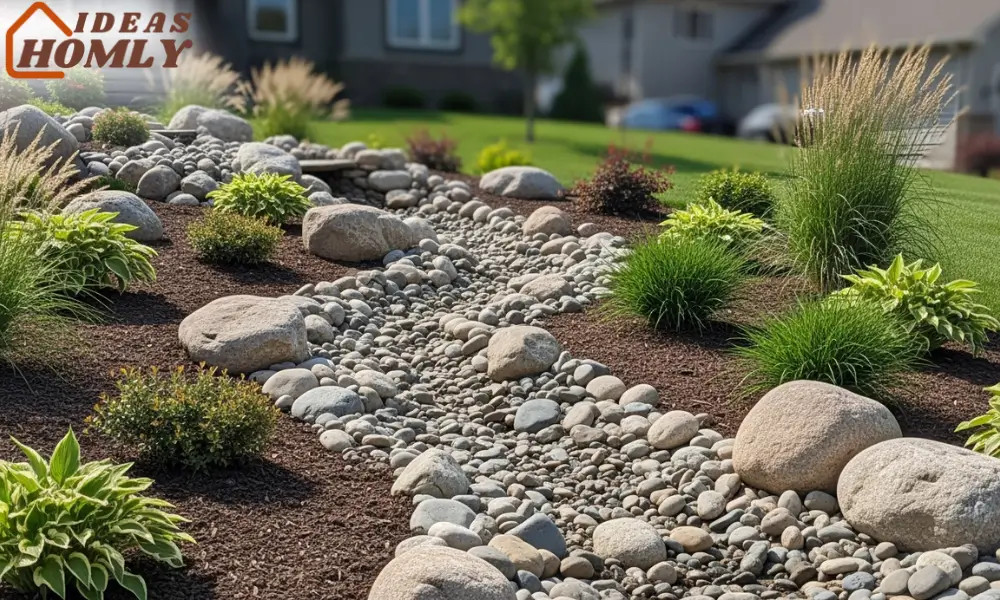 Dry Creek Bed for Drainage and Style