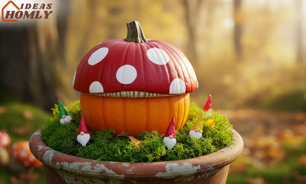 Fairy-Tale Mushroom Cap Pumpkin Decoration