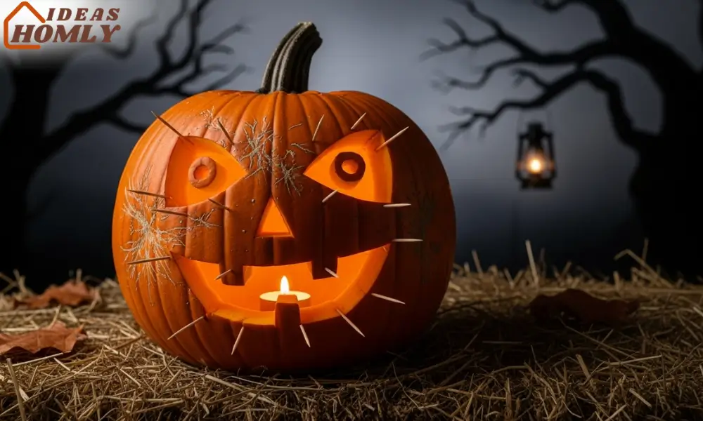 Floating Features Pumpkin with Glowing Detached Face