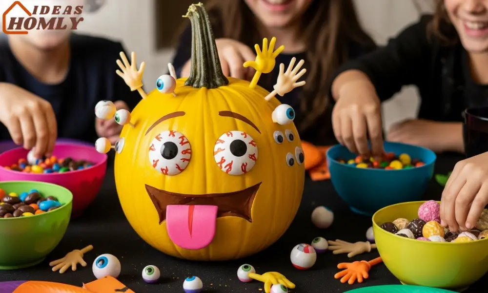 Funny Cartoon Emoji Splat Pumpkin for Halloween