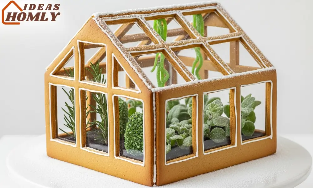 Glass-Greenhouse Gingerbread with Isomalt Panes and Edible Plants