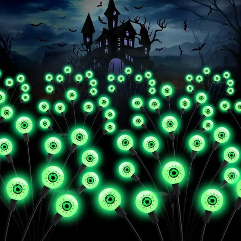 Halloween Decorations Outdoor Solar Scary Eyeball Lights (Green)