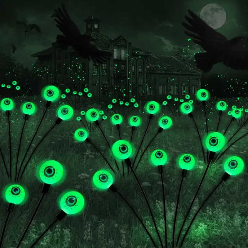 Halloween Decorations Outdoor Solar Scary Eyeball Lights Green