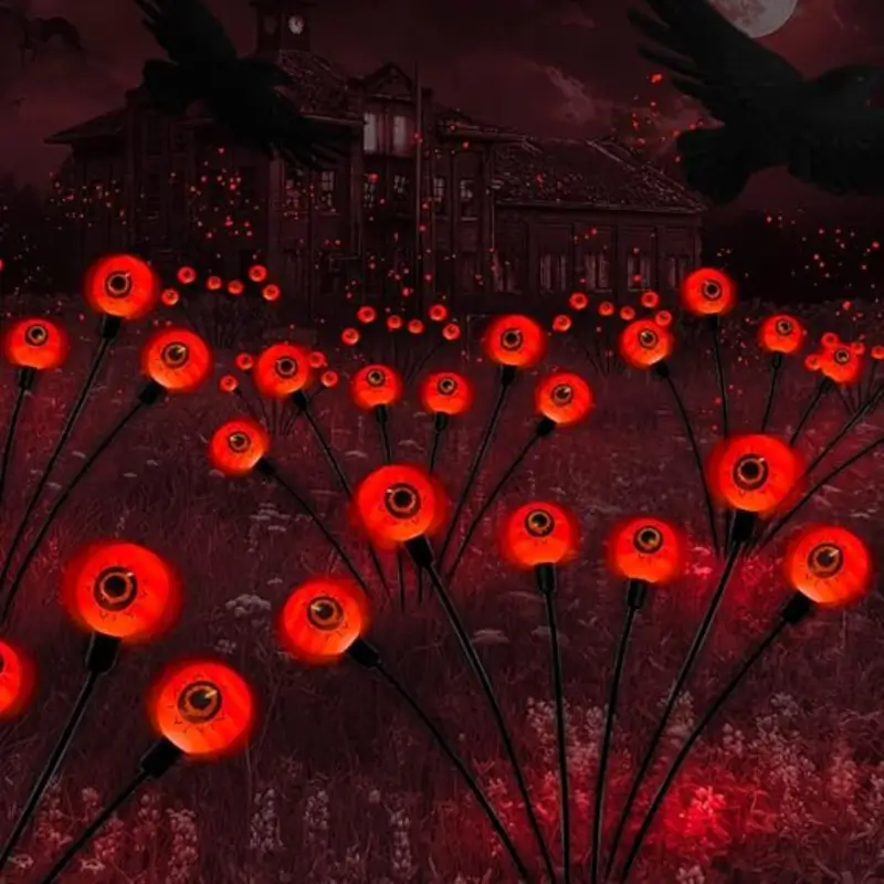 Halloween Decorations Outdoor Solar Scary Eyeball Lights Orange