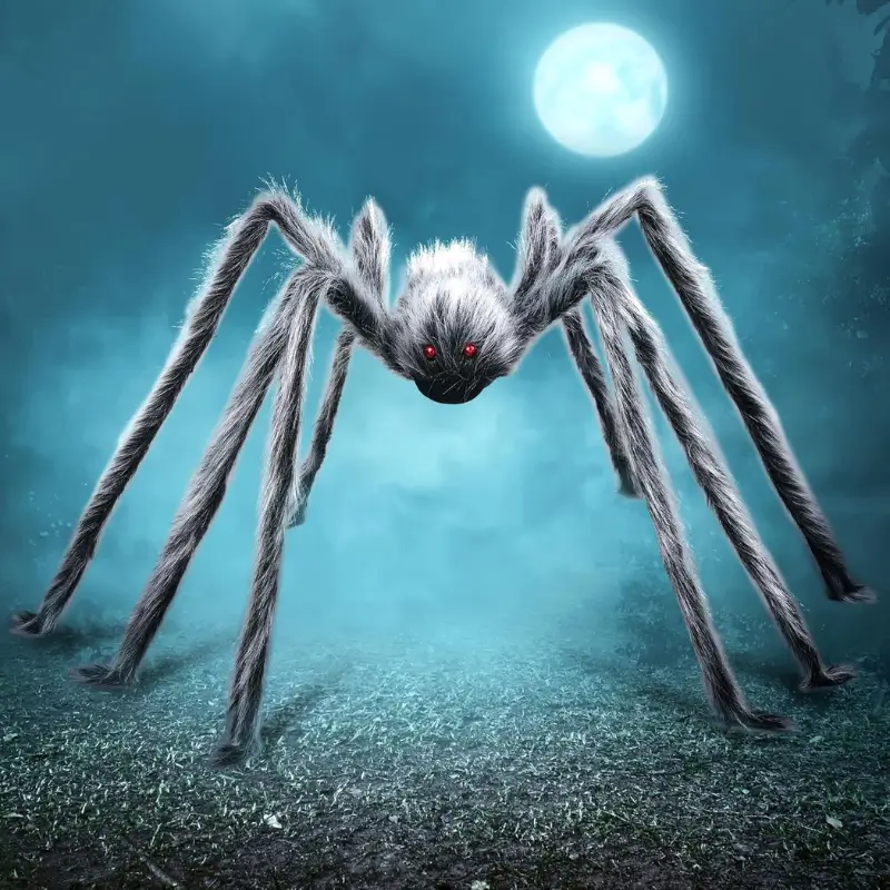 Halloween Outdoor Decorations Giant Spider Gray