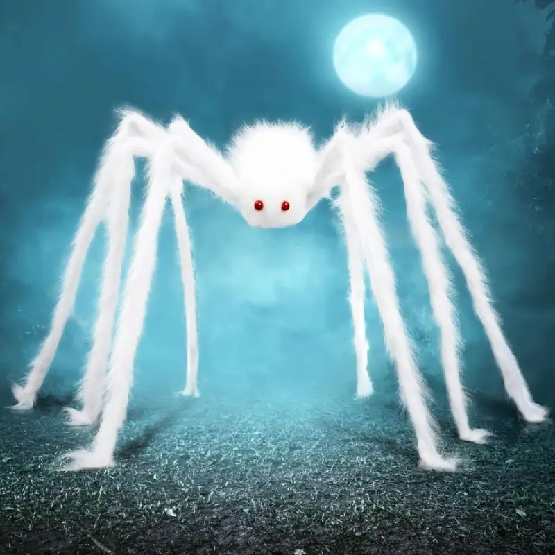 Halloween Outdoor Decorations Giant Spider White