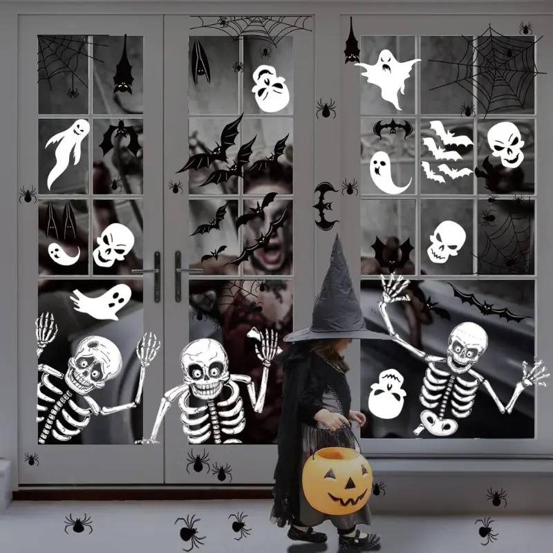 140PCS Halloween Window Clings Decor