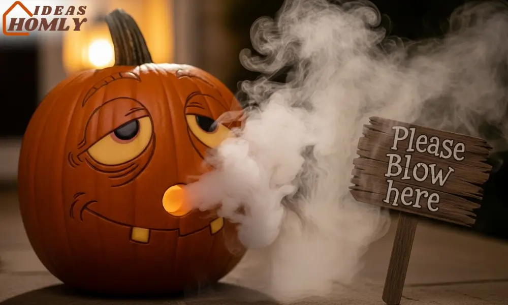 Haunted Breathalyzer Pumpkin Blowing Ghostly Fog