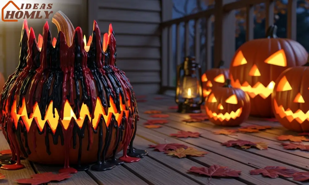 Melted Wax Crown Pumpkin with Gothic Halloween Effect