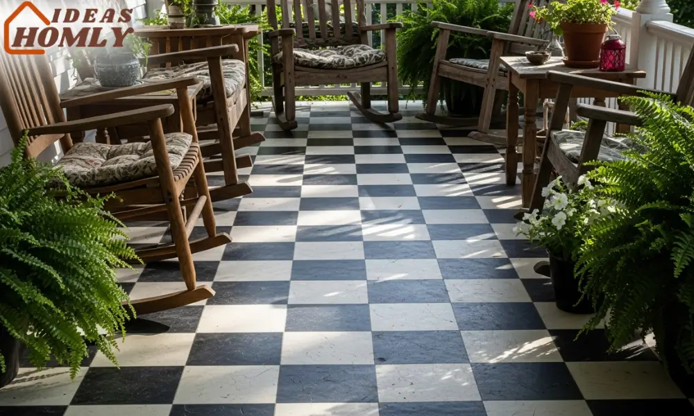 Painted or Patterned Tile Floor for a Custom Porch Look