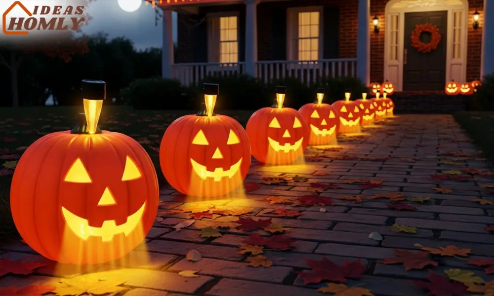 Plastic Pumpkin Solar Porch Lights DIY