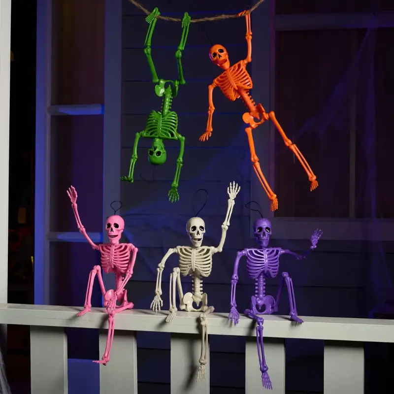 5 PCS Posable Halloween Skeleton Decor (5 Colors)