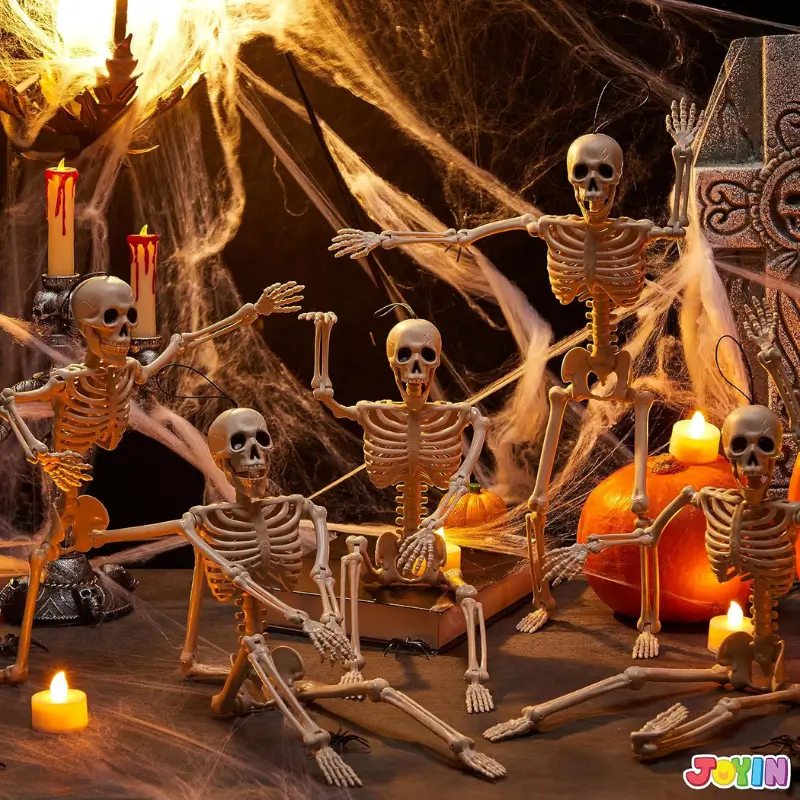 5 PCS Posable Halloween Skeleton Decor