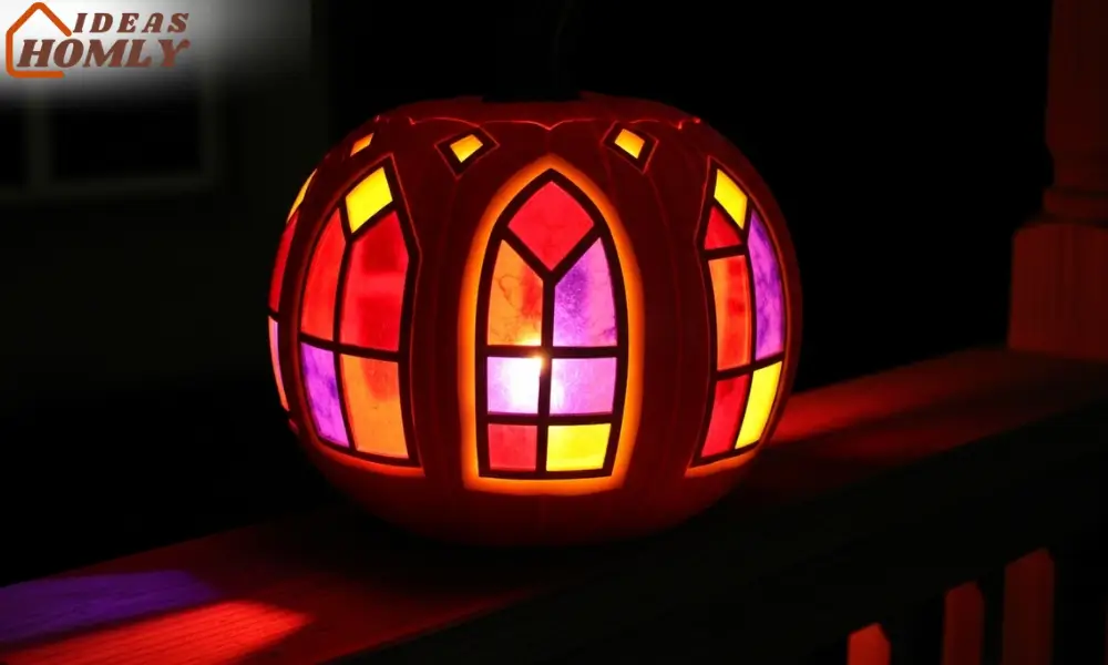 Pumpkin Carving with Color Gel Windows for Stained-Glass Effect