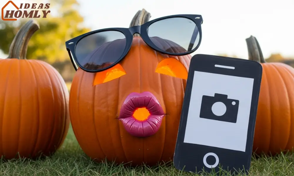 Selfie Duck-Face Pumpkin for a Funny Porch Display