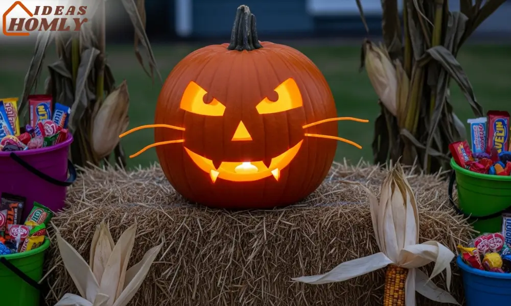 Smiley Cat Halloween Pumpkin Carving