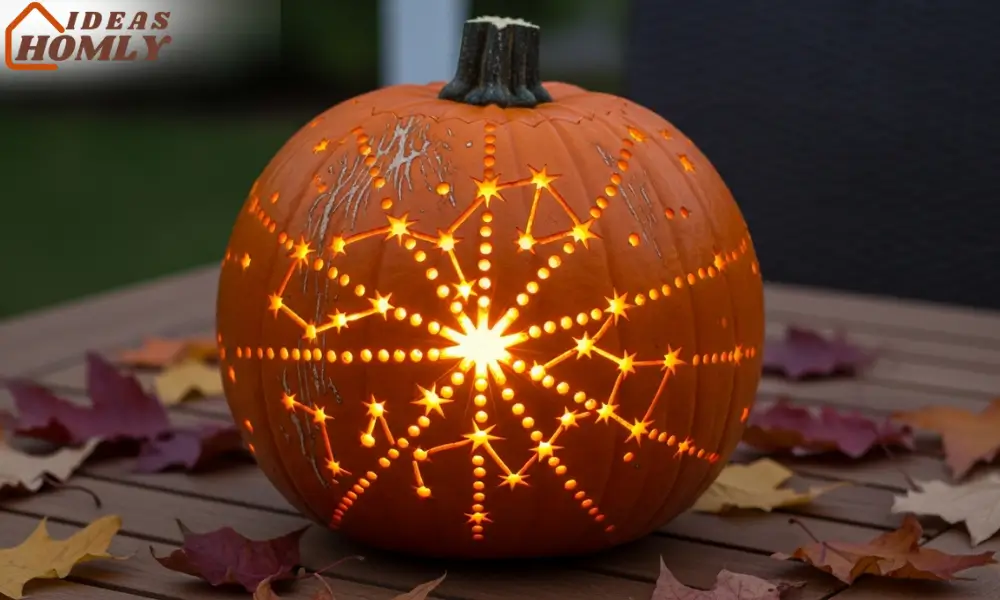 Starry Drill Burst Pumpkin Easy DIY Halloween Carving
