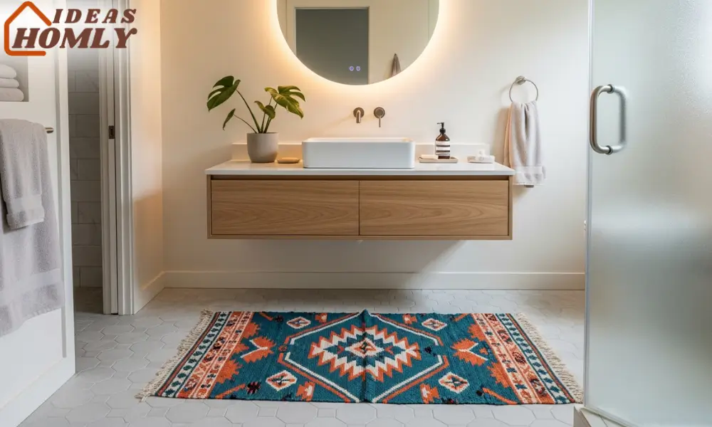 Statement Rug Instead of Basic Bath Mat