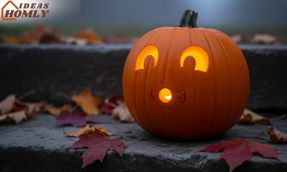 Whistling Pumpkin Face Carving Idea with Playful Expression