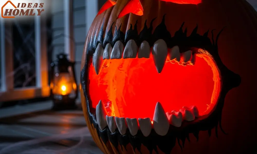 Wide Open Skeleton Jaw Pumpkin Carving