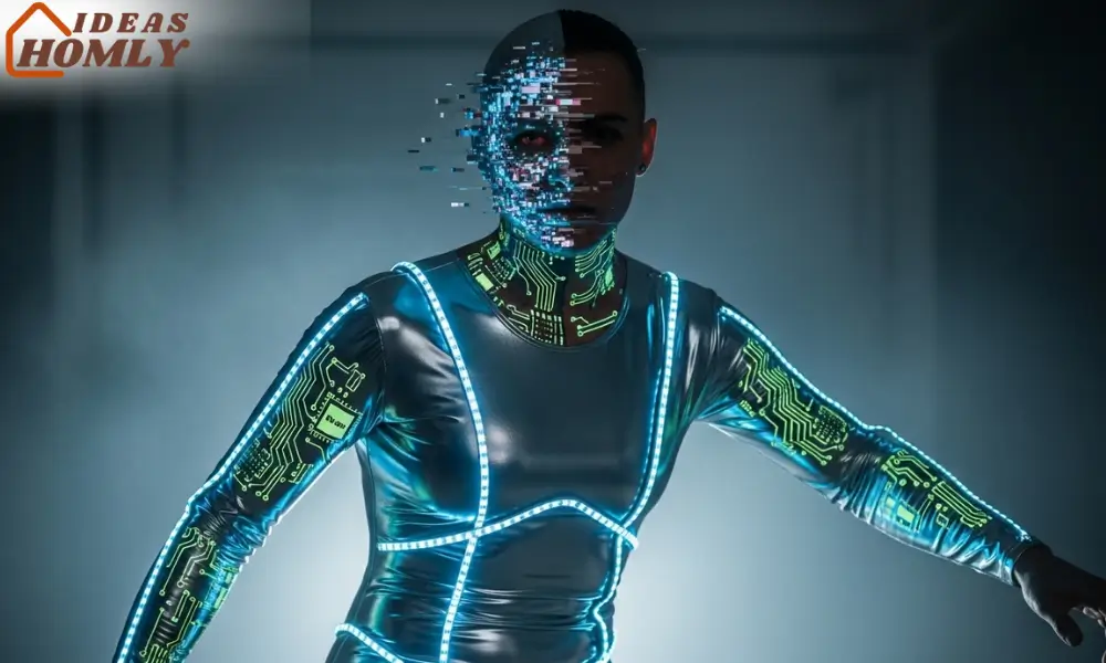 AI Glitch Android Costume 2025