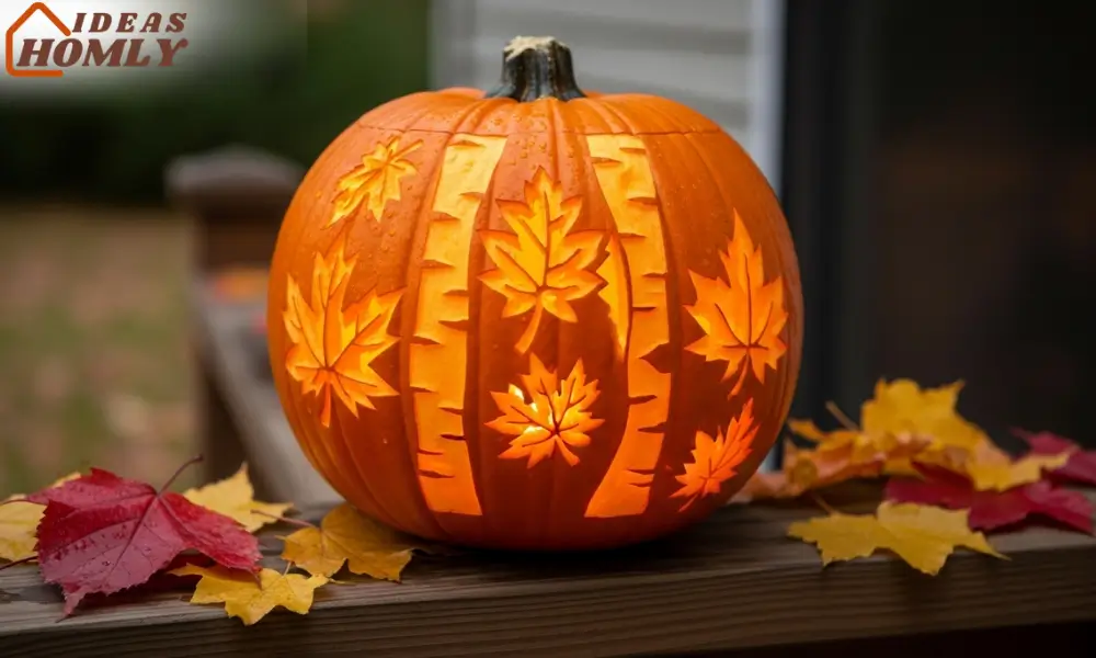 Beautiful Leaf Pattern Pumpkin Carving for Fall Beginners