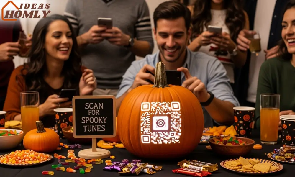 Creative QR Code Pumpkin Linking to Halloween Playlist