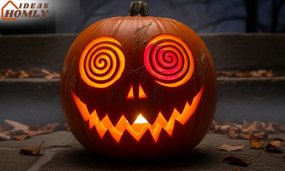 Creepy Spiral Eyes Pumpkin Carving That Mesmerizes