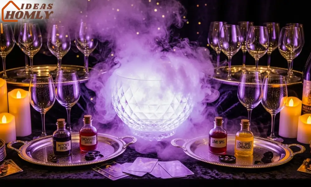 Crystal Ball Drinks Station — “Mystical Fortune-Teller Halloween Bar Setup”