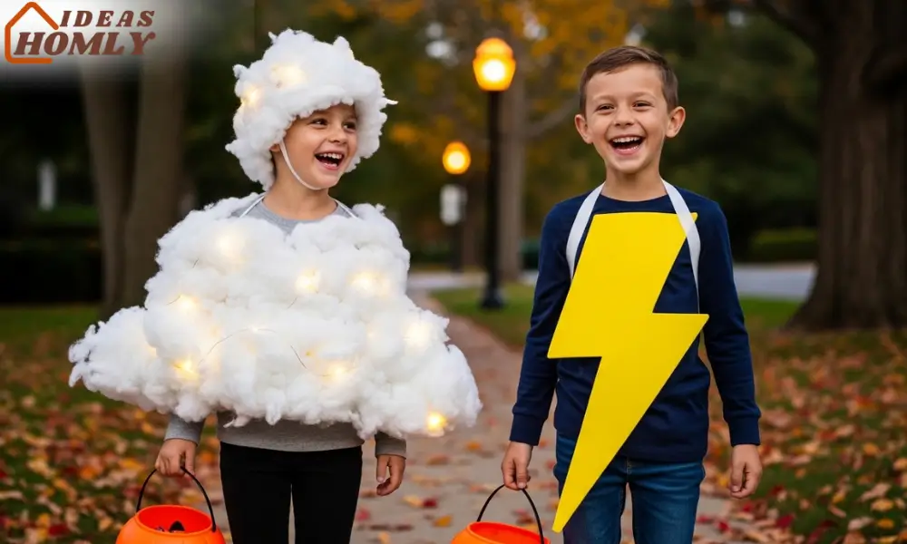 Cute Cloud and Lightning Halloween Costume for Kids 2025