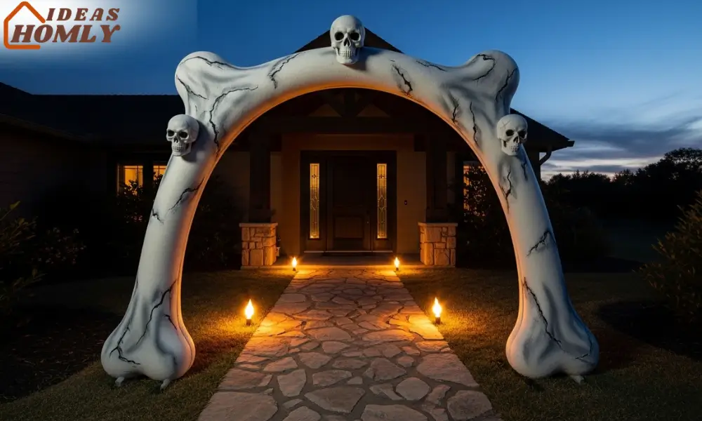 DIY Pool Noodle Skeleton Arch for Halloween Entryways