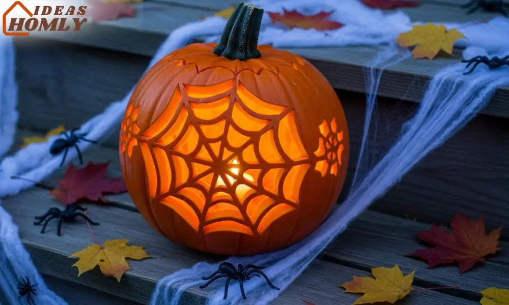 Easy Spiderweb Pumpkin Carving Pattern for Beginners