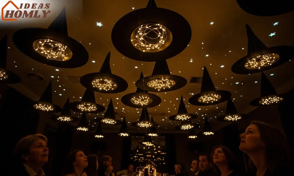 Floating Witch Hat Ceiling Lights for Halloween