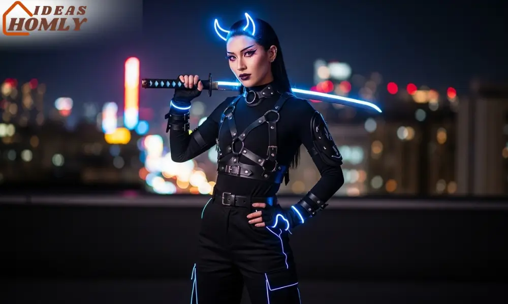 K-Pop Demon Hunter Costume 2025, Futuristic Streetwear Halloween Look