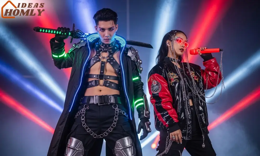 K-Pop Demon Hunter Couple Costume 2025, Glam & Dark Fantasy Look