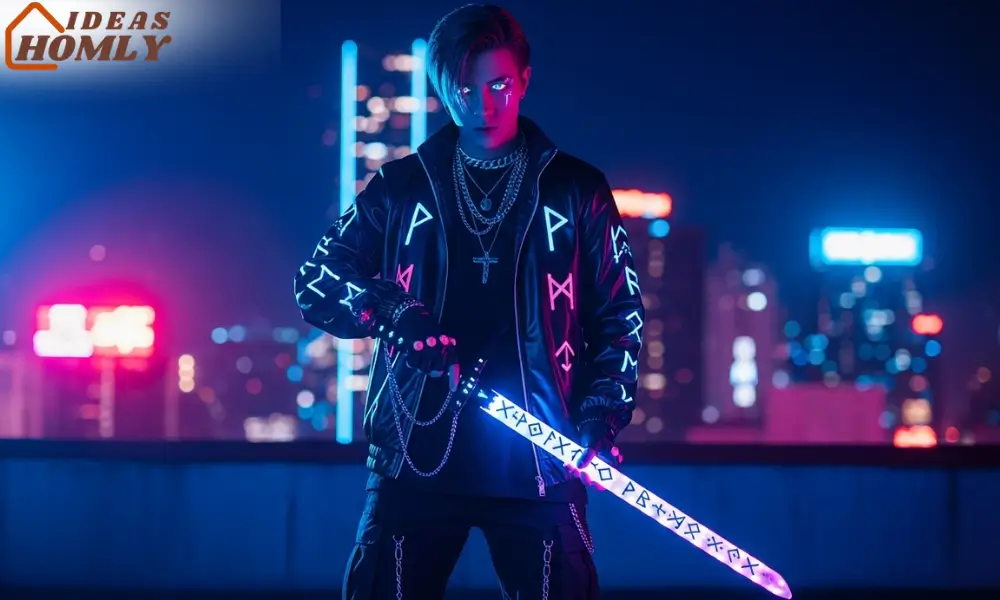 K-Pop Demon Hunter Halloween Costume with Neon Runes 2025
