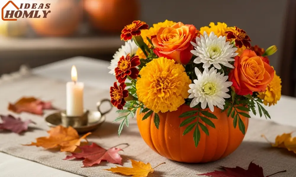 Mini Pumpkin Flower Vase Centerpiece for Halloween