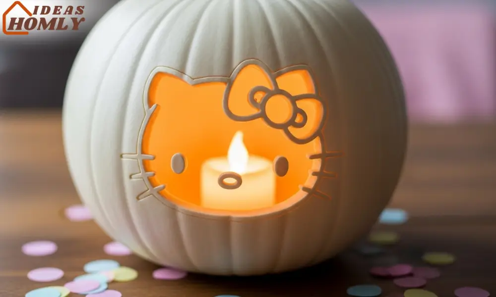 Minimalist Hello Kitty Bow Pumpkin Glow