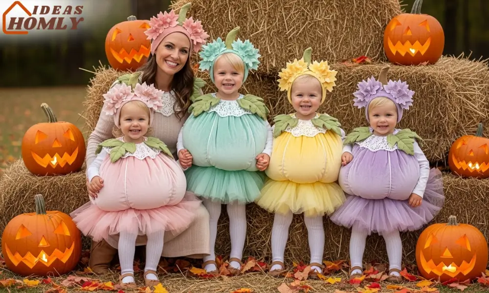 Pastel Pumpkin Patch Family Costume Idea for Halloween 2025