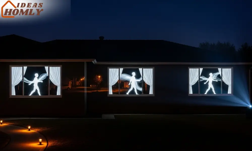 Projection-Mapped Haunted House Windows in Action