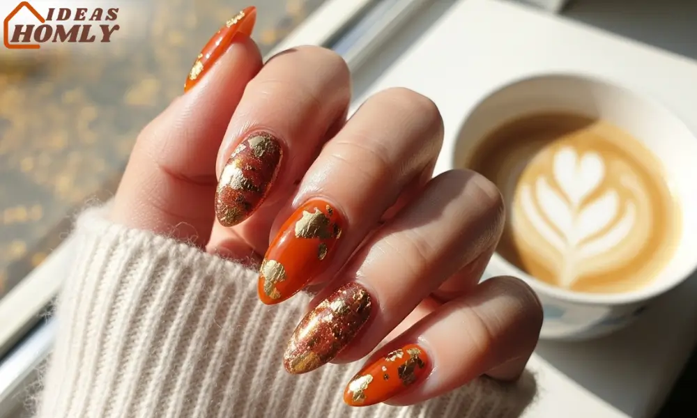 Pumpkin Spice Glazed Halloween Nails 2025