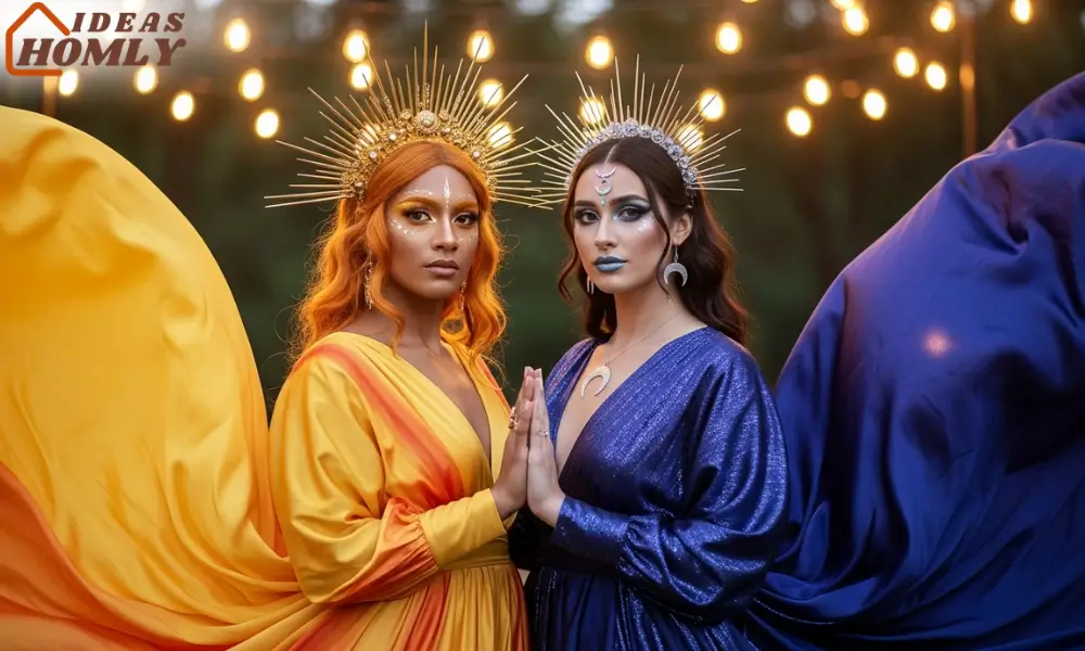 Sun & Moon Tarot Couple Costume 2025, Celestial Halloween Look