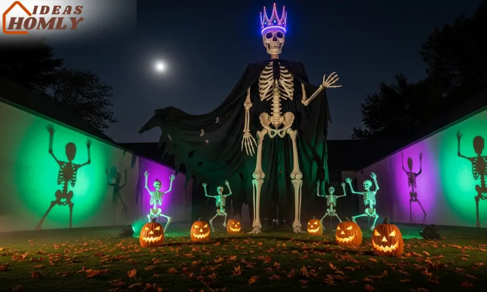 The Giant Skeleton Display with Dramatic Lighting