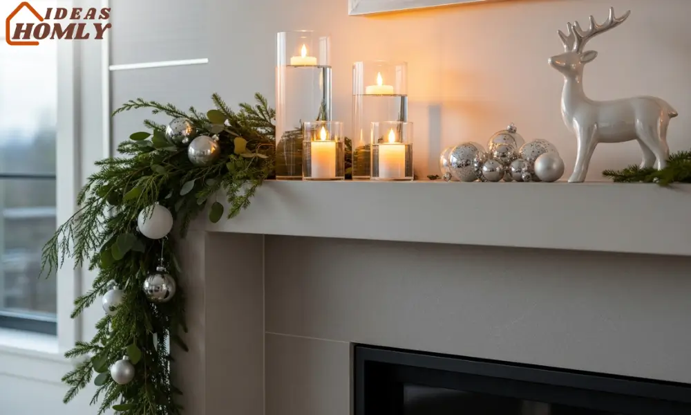 Asymmetrical Mantel with Floating Candles