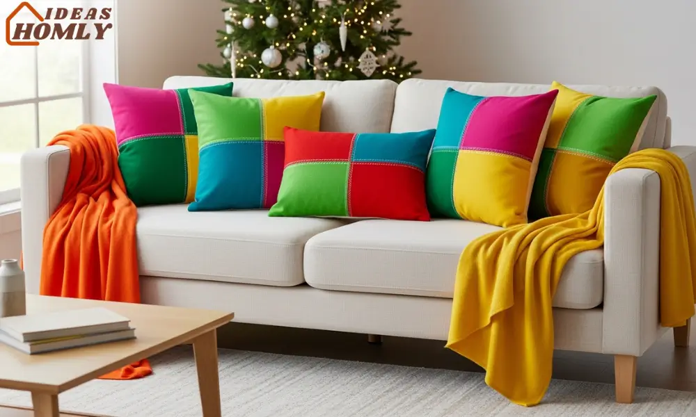 Bold Color-Blocked Pillows & Throws