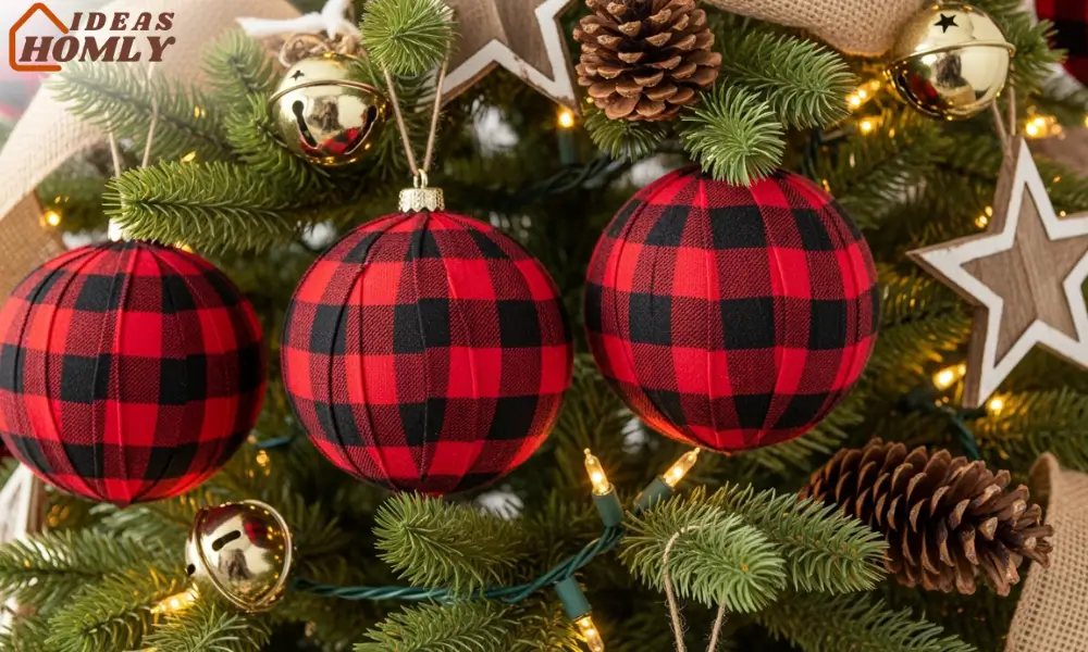 Buffalo Plaid Ball Ornaments