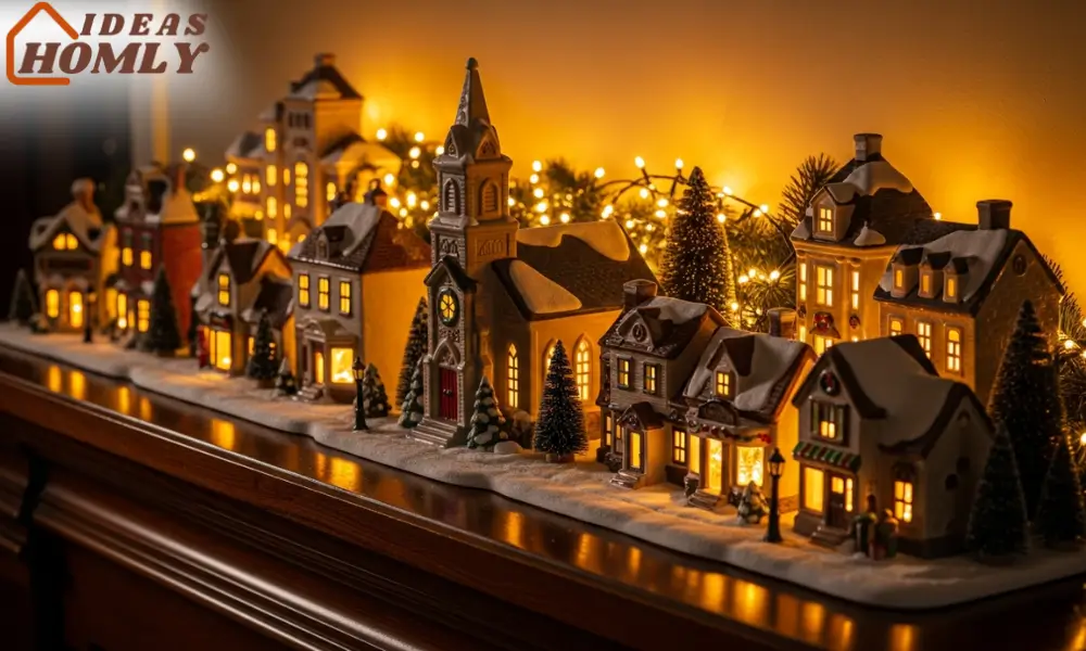 Ceramic Village Mantel Glow