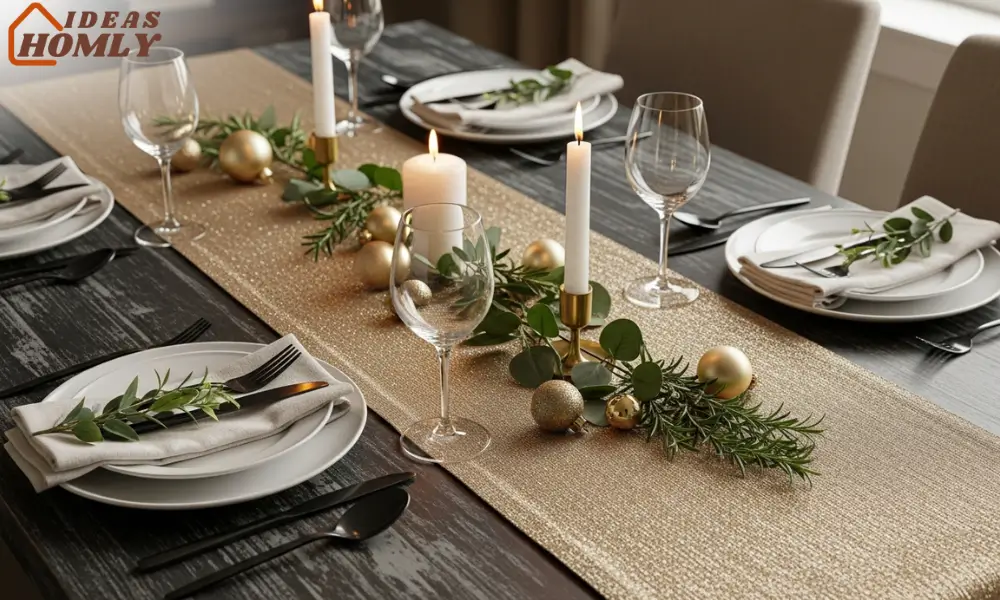 Champagne Metallic Table Runner
