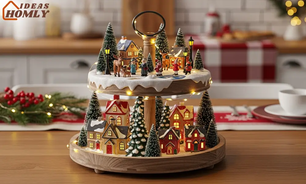 Charming Tiered Tray Christmas Village for Small Spaces